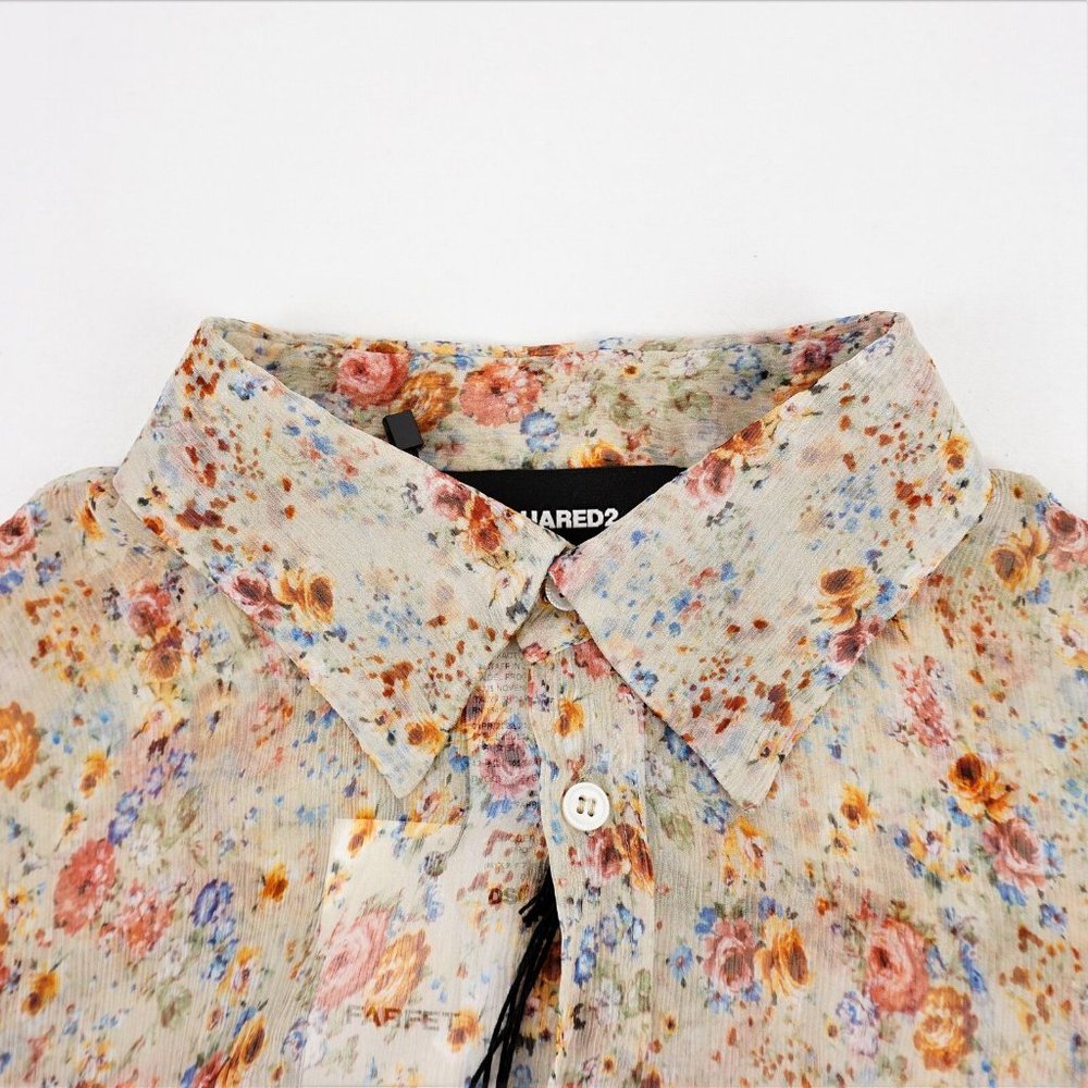 Dsquared2 Silk Floral-Print Button Up Shirt Women's - FCM58 - Picture 4 of 12